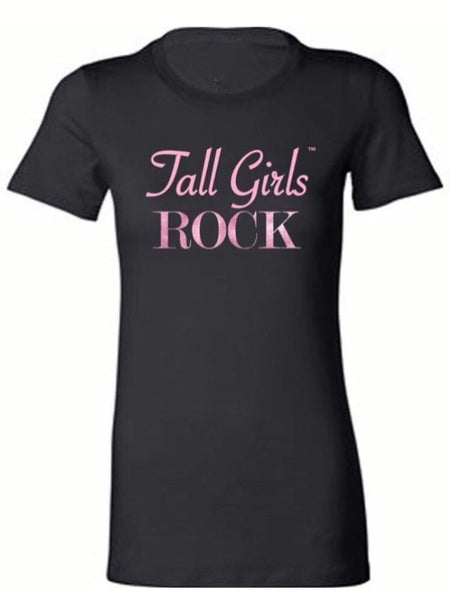 Tall Girls Rock Longer Length T-Shirt Black/Pink