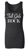 Tall Girls Rock Longer Length Black/White Sheer Rib Tank
