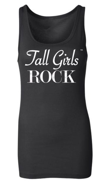 Tall Girls Rock Longer Length Black/White Sheer Rib Tank