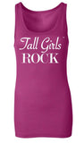 Tall Girls Rock Longer Length Pink/White Sheer Rib Tank