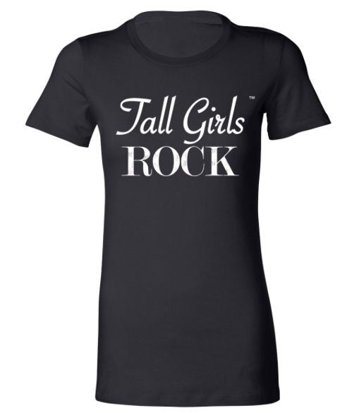 Tall Girls Rock Longer Length T-Shirt Black/White
