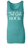 Tall Girls Rock Longer Length Teal/White Sheer Rib Tank