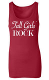Tall Girls Rock Longer Length Red/White Sheer Rib Tank